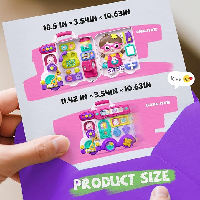 Busy Board Montessori Toys Gift for 1-2 Year, Early Educational Montessori Toys for Toddler 1-3, Birthday Gifts Toy for 1 2 Year Old, Ideas 1 Year Old Birthday Gift Toy