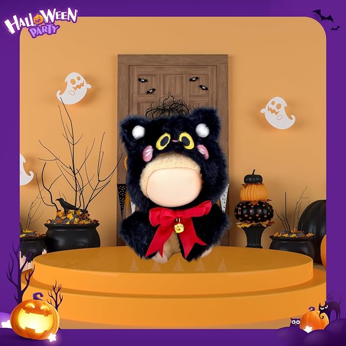 17cm Doll Clothes Set, Halloween Themed Costume, Black Cloak Outfit for 6.7inch Dolls Suit, Cute Fashion Dress Up Clothes Accessories for 1st/2nd/3rd Gen Doll