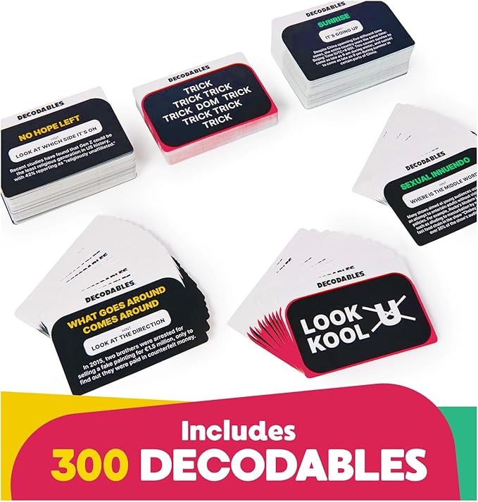 Spin Master Games, Decodables, A Hysterical Adult Party Game, Adult Card Game, Bachelorette Party Activity, 3-8 Players, for Ages 18 & Up