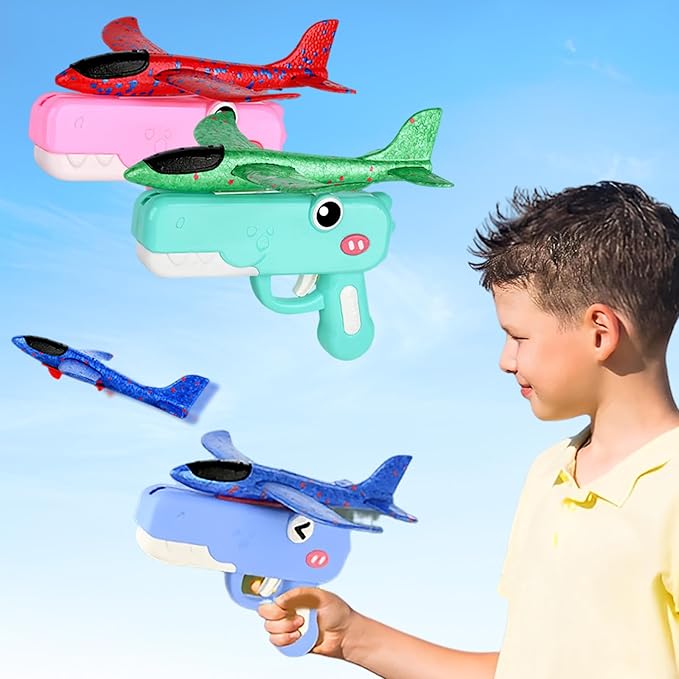 2 Pack Airplane Launchers Toy for Kids Toy Plane Outdoor Toys for Boys Flying Toys Birthday Gifts for Boys Girls 4 5 6 7 8 9 10 11 12 Year Old