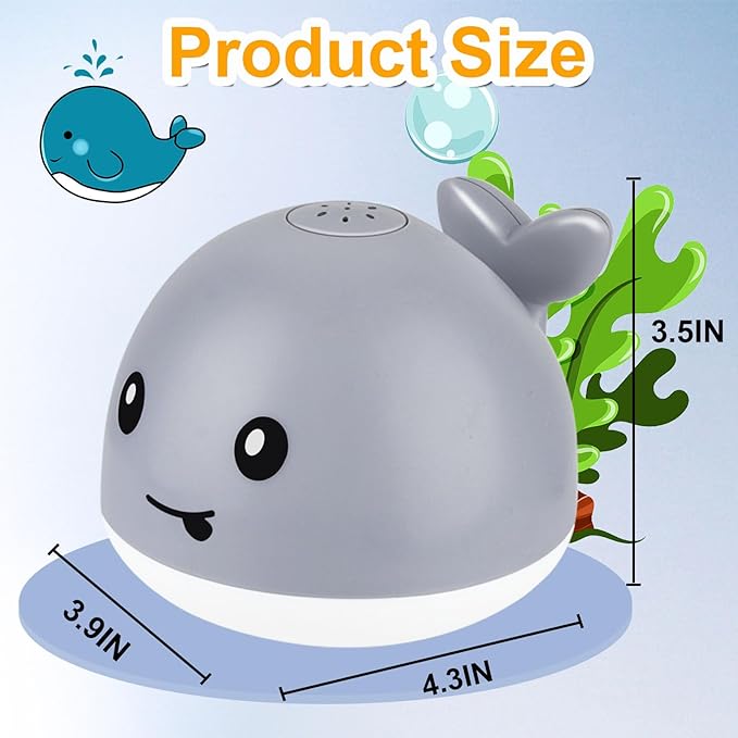 Toddla Whale Bath Toy Sprinkler - Light Up Bath Toys for Kids Ages 1-3 | Infant Baby Toys 6-12-18 Months | Toddler Bathtub Pool Water Table Toys | 1 2 3 Year Boys Girls Gifts | 1st Birthday Gifts