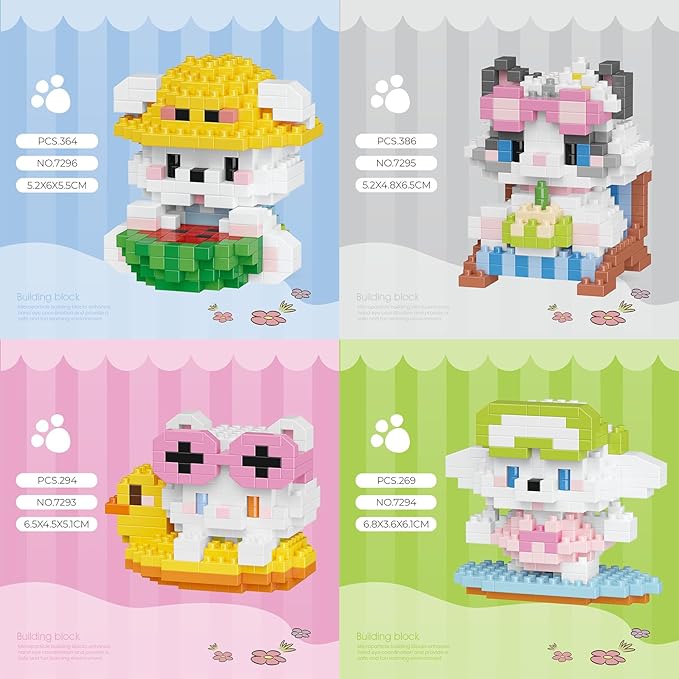 Cat and Dog Micro Mini Building Block Sets Birthday Gift for Kids, Animals Buildling Model Kits, Mini Bricks Cat and Dog Series Toys for Kids