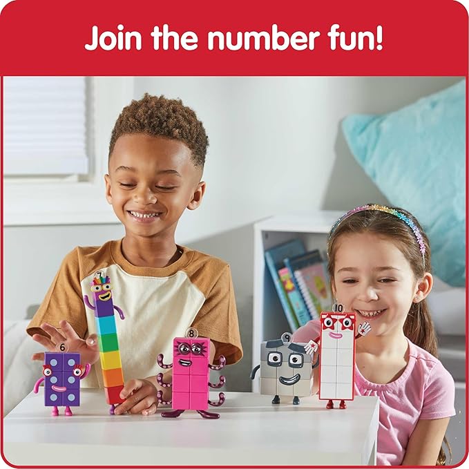 hand2mind Numberblocks Friends Six to Ten, Action Figure Set, Toy Figures & Playsets, Small Figurines for Kids, Counting Blocks, Numbers for Toddlers, Math Toys, Kids Birthday Gifts﻿