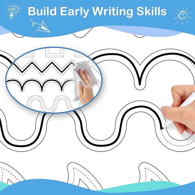 Aizweb Handwriting Practice Dry Erase Board,9" x 12" ABC Alphabet Letter Tracing for Kids Ages 3-5 Writing Small Whiteboard,Pre k Toddler Preschool Kindergarten Learning Activities,Homeschool Supplies