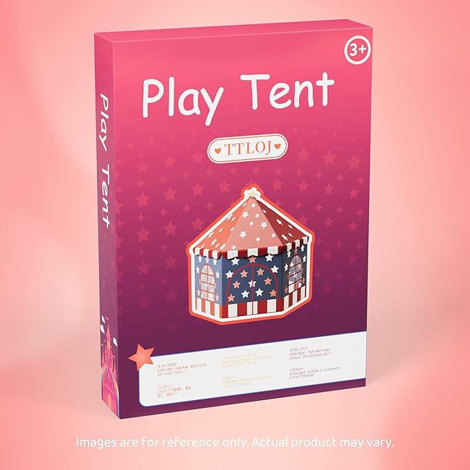 Large Girls Play Tent Princess, Boys Castle Kids Playhouse Indoor Outdoor Toddler Teepee | American Style Design, Age 3-8| Detailed Instructions| Colorful Package| Christmas Birthday Gift Pink