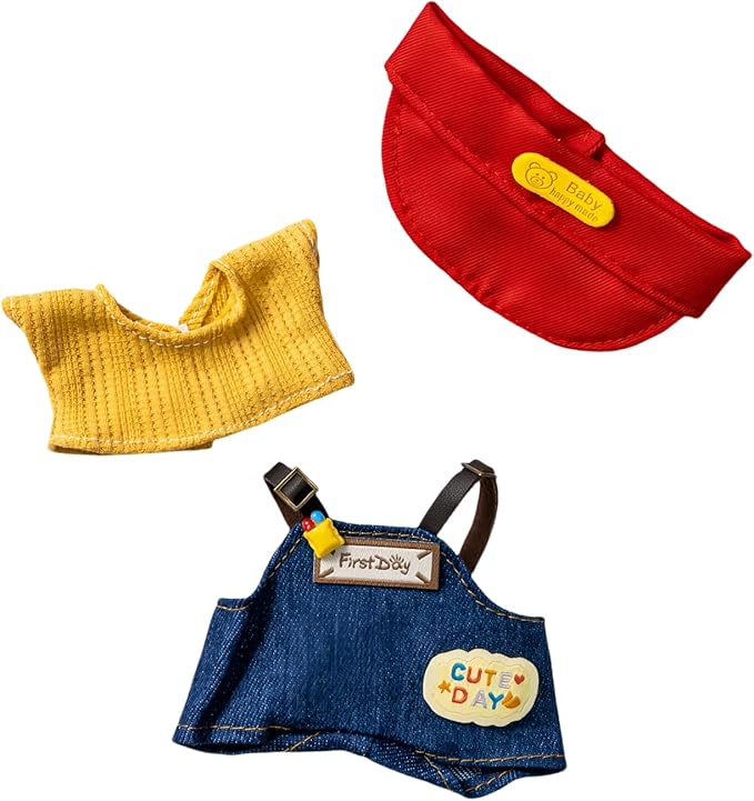 Clothes Set for 17cm Dolls, Hat & Overalls Set for 17cm Accessories Suit, Cute Clothes for Dress up Unique Style