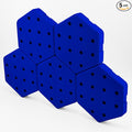 Hexagon Pegboard Tiles, 4.5"x4" each, 5-Pack, Normal-Sized Holes, Make Custom Designs, Easiest to Mount, Expand Existing Pegboard or Fill In Unused Space, Hexboard (True Blue, 4 Inch)