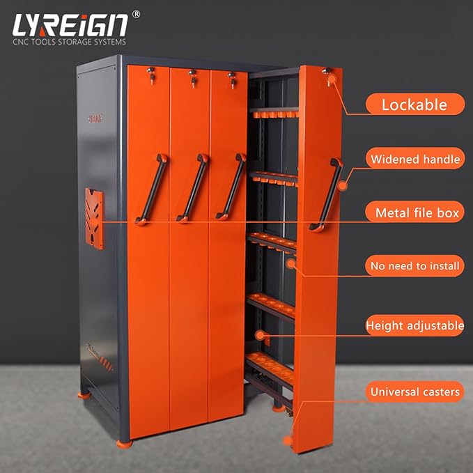 CNC Tool Holder Vertical Drawer Cabinet, Large Capacity CNC Tool Storage Cabinet, CNC Tool Holder Station Suitable for Warehouse Workshop Machining Centers