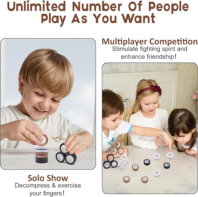 Cevioce 9 PCS Magnetic Ring Fidget Toys Set,ADHD Anxiety Magnetic Finger Spinner Pack for Teens Adults and Kids,Coolest Magnet Stress Relief Toy Birthdays Gifts for 8+ Year Old Boys Girls Present