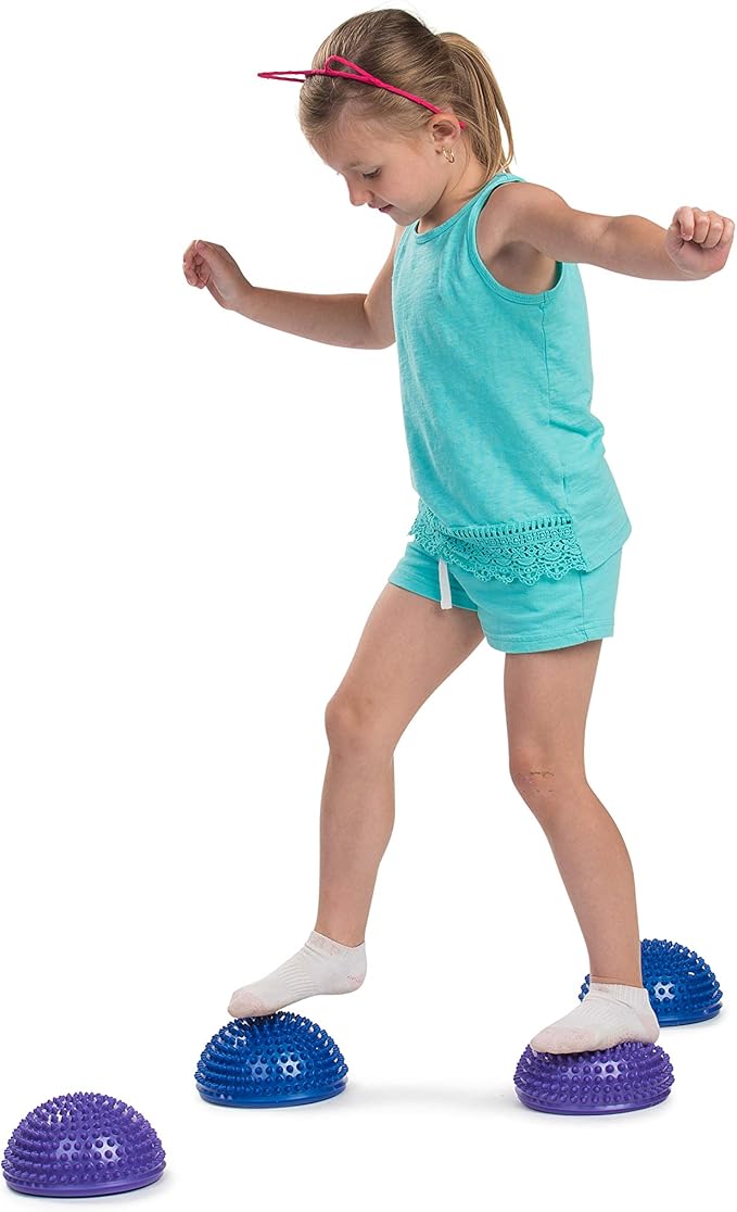 bintiva Balance Pods Set - 1 Pair Hedgehog Style Domed Stability Pods for Children and Adults