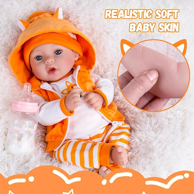 Aori Reborn Baby Dolls Lifelike 18-inch - Realistic Newborn Girl Doll That Look Real, Nice Gift Set for Kids, Parents-to-be, Grandparents