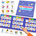 QUOKKA Magnetic Chore Chart for Kids with 72 Routine Magnets & Star Rewards - Foldable Visual Daily Responsibility Schedule and Behavior Chart for Kids - Help Kids Build Good Habits and Independence