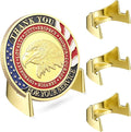 4 Pcs 1.69 Inch Metal Challenge Coin Display Stand Military Coin Holder Medallion Token Holder for Veterans Collectors Fits 2 Inches and up Coins Medals Pocket Watches(Gold)