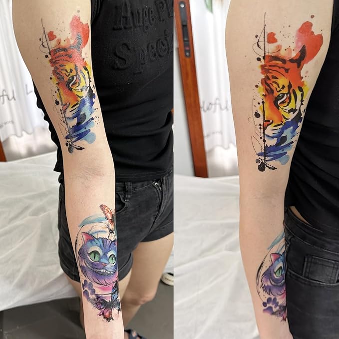 Roarhowl Temporary Tattoos for Adults and kids, Watercolor Art, DIY Stickers,Waterproof temporary tattoo (Medium)