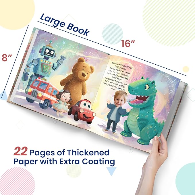 ELFINK Personalized Children Story Books - Toyland Adventure - Customized Name & Photo - Baby Gifts - Children Bedtime Story (Soft Cover)