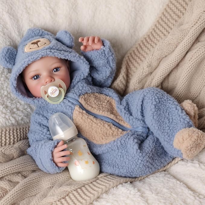 BABESIDE Realistic Reborn Baby Dolls Boy–18 Inch Lifelike Newborn Real Life Baby Dolls with Soft Weighted Cloth Body & Poseable Vinyl Limbs – Realistic Baby Doll with Toy & Gift Box for Kids Age 3 +