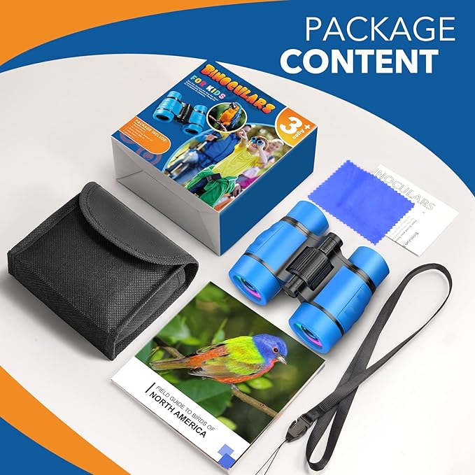 Toys for 3-7 Year Old Boys: LET'S GO! Binoculars for Kids with Bird Watching Manual Christmas Birthday Gifts for 4 5 6 7 8 Year Old Boy Girls Outdoor Toy for Kid Ages 5-7 Toddler Camping Telescope