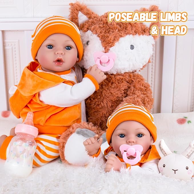 Aori Reborn Baby Dolls Lifelike 18-inch - Realistic Newborn Girl Doll That Look Real, Nice Gift Set for Kids, Parents-to-be, Grandparents