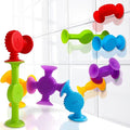 BUNMO Bath Toys Suction - Connect, Build, Create - Toddler Bath Toys - Hours of Fun & Creativity - Fine Motor Skills - Stimulating Sensory Toys - Non-Mouthable Toy 3+ - Textured 10 Pack