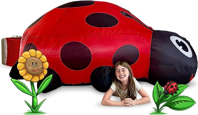 The Original Patented AirFort - Build A Fort in 30 Seconds, Inflatable Fort for Kids, Play Tent for 3-14 Years, A Playhouse Where Imagination Runs Wild, Fan not Included (Ladybug)