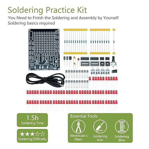 YYSOLDER LED Soldering Kit - DIY Electronic Kit for Adult STEM Learning