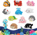 12 Pack Cute Ocean Sea Animal Mini Building Blocks Sets, 2642 PCS Micro Mini Building Bricks Toy for Adults, Party Favors for Kids Boys Girls 12-14