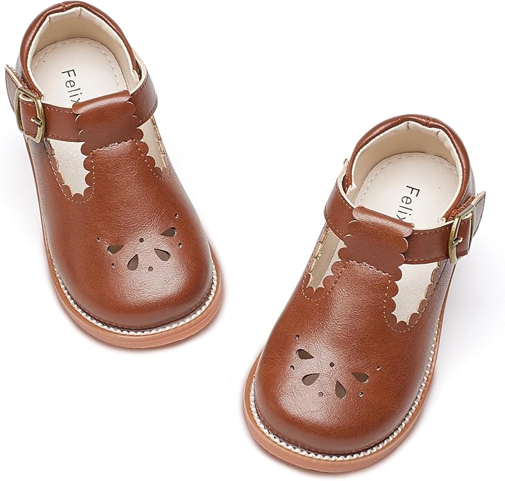 Felix & Flora Toddler Little Girl Mary Jane Dress Shoes - Ballet Flats for Girl Party School Shoes