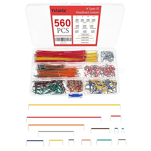 560 Jumper Wires Kit 14 Lengths Assorted Preformed Breadboard Jumper Wire, for Prototyping Solder Circuits, with Free Box