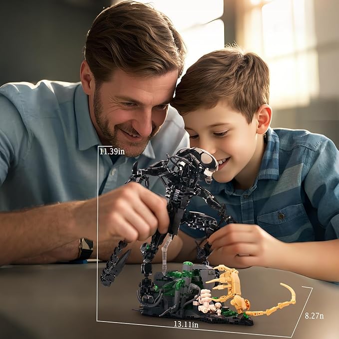 Xenomorph Building Set, MOC Alien Action Figure Kit Compatible with Lego, Horror Sci - Fi Collectible Model Figure & Detailed Base for Adults Kids Birthday for Movie Fans Aged 8+ 958PCS