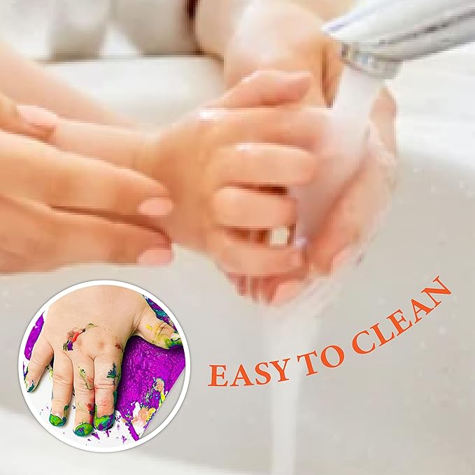 Kids Washable Finger Paint for Toddlers Art Supplies Gift for Baby Hand Painting DIY Crafts, Non Toxic, 10 Colors, 36ml/Tube