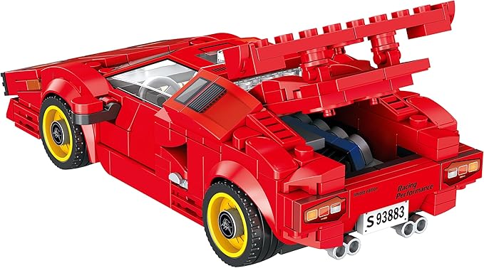 Lambo Countach Racing Car Building Block Set (355 Pieces). Racing Car Building Blocks for Kids and Adults