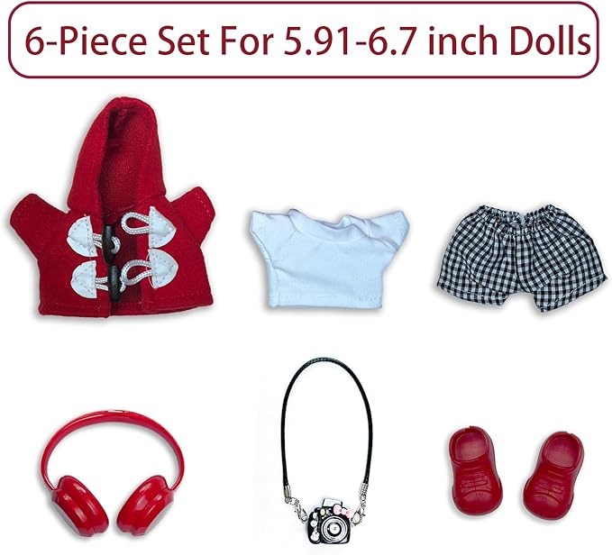 17cm Doll Clothes Set Fashion Doll Clohtes with Accessories of Doll Clothing Suitable for Various Outfits of Dolls (Style J)