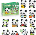 Panda Animals Building Block Sets,Micro Mini Animals Party Favors for Kids, Birthday Gift for Boy Girl(12 Pack)