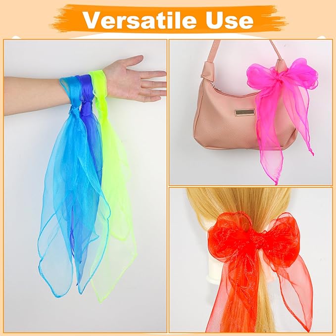 24 Or 48 Pcs Juggling Scarves for Kids Play, 12 Colors Play Silks for Kids, Silk Square Play Scarves for Toddlers
