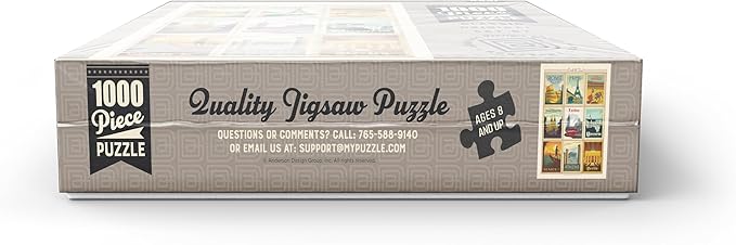 MyPuzzle World Travel: Multi-Image Print - Edition 1, Vintage Poster - Premium 1000 Piece Jigsaw Puzzle for Adults