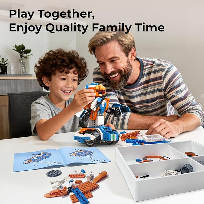 Robot X Robot Building Kit, 12-in-1 Programmable APP Remote Control RC Car, STEM Robotics Coding Set, Educational Birthday Gifts for Boys Girls Kids Ages 8-12 (600 Pieces)