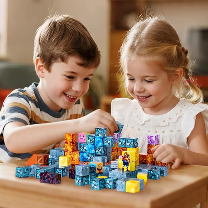 Magnetic Building Blocks Set, 148+ Pieces Gold Miner Theme - STEM Learning Toy for Children Aged 3-8 Years Old. Safe ABS Magnetic Blocks · Creative Construction Puzzle Playset