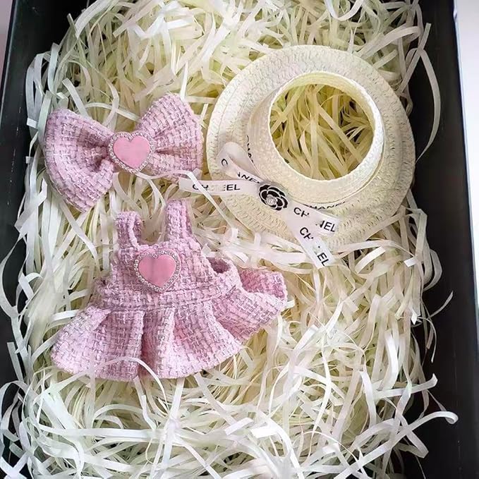 Clothes for(NO Doll), 15cm/17cm Doll Accessories Suit ,ute Miniature Fashion Accessories - Pink Heart Premium Outfit, Play & Collector(Pink - Sweater, S)