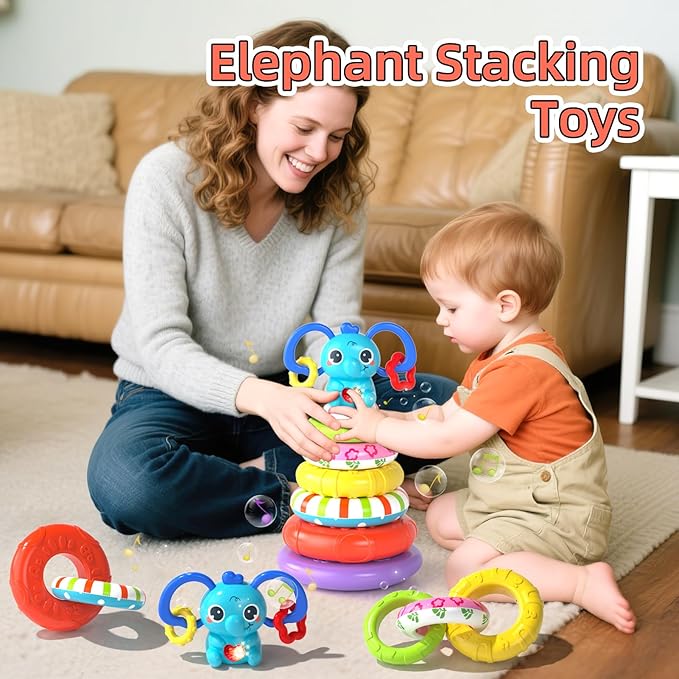 4 in 1 Baby Toys for 6-12 Months, Infant Sensory & Stacking for 1 Year Old, Dinosaur Busy Cube Toys for Babies 6-9-12 Months, Piano Xylophone Musical Travel Toy, Christmas Birthday Gifts for Toddler