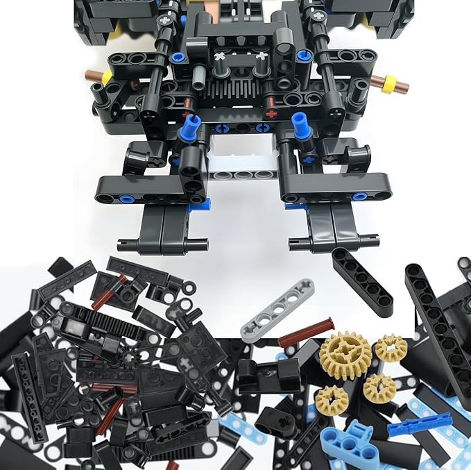 1300Pcs MOC Spare STEM Parts, Cars Gears Axles Wheels Connectors Building Block Accessories Pieces Sets, Chain Link Pins Connector Joints Bricks, Creative Building Block Toys for Ages 6+ Year Old
