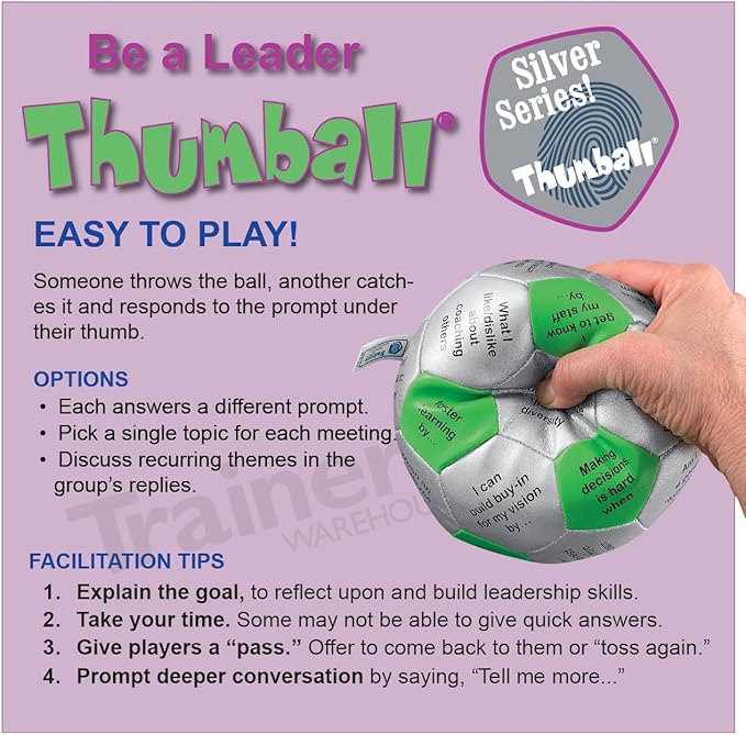 Trainers Warehouse 6" Thumball Collection, 32 Prompts for Conversation, Team Building, Relationship and Training