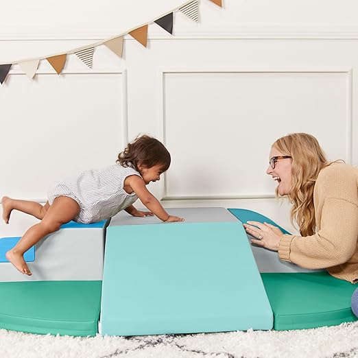 ECR4Kids SoftZone Little Me Wall Climb and Slide, Beginner Playset, Contemporary
