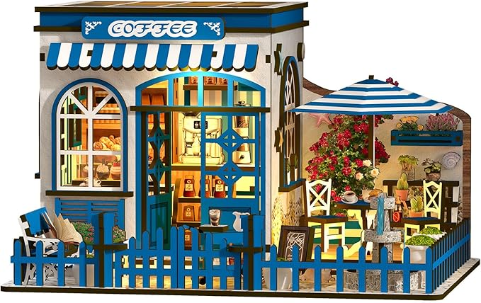 Book Nook Kit for Adults, 3D Wooden Miniature DIY House Craft Kit Book Nook Decor Bookshelf Insert Diorama Birthday Gift