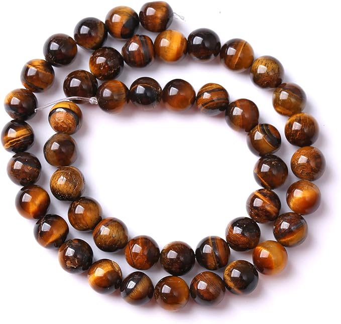 160PCS 4MM Natural Stone Yellow Tiger Eye Stone with Iron Mine Beads for Jewelry Making DIY Bracelet