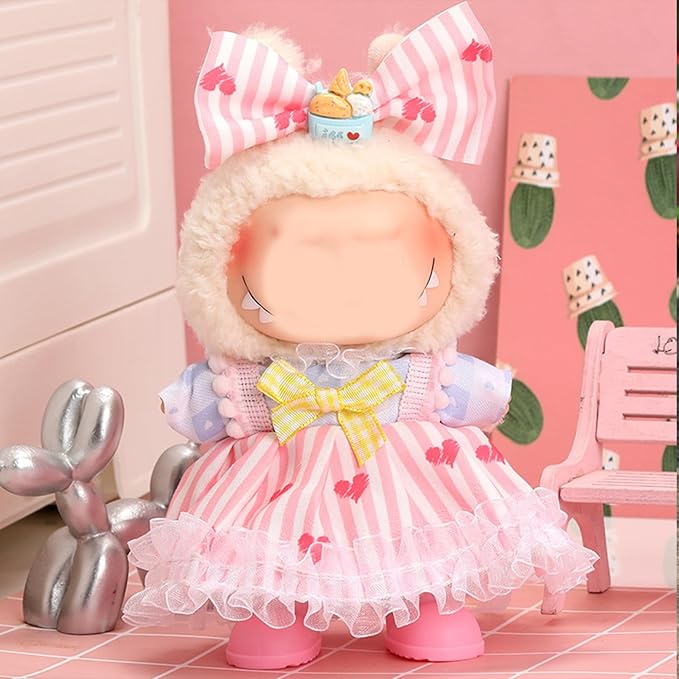 17cm Doll Clothes Set, Cute Girls Doll Outfits Set , 3 PCS Pink Love Princess Dress Outfits Exquisite Accessories
