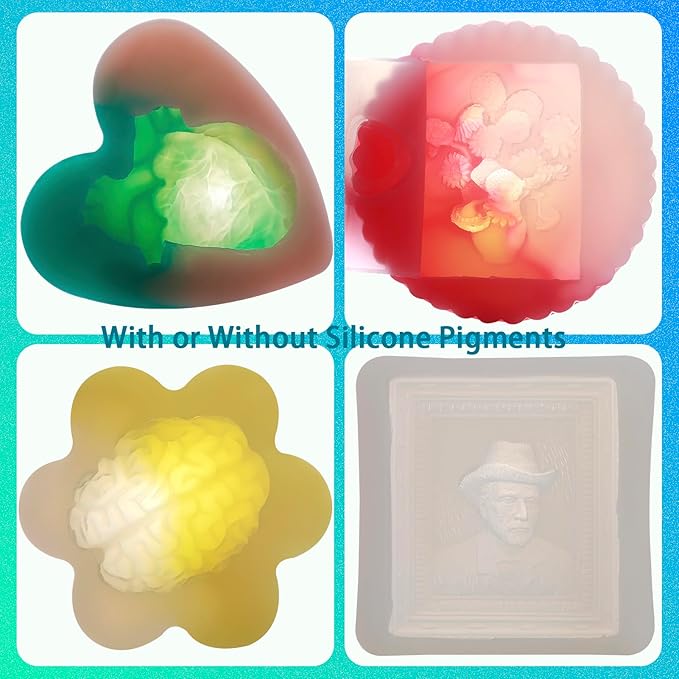 BBDINO Silicone Mold Making Kit - Translucent 20A - Platinum Grade Liquid Molds Making Silicon 2 Gallons 1:1 by Volume - Ideal for Resin/Silicone/Soap Molds Casting