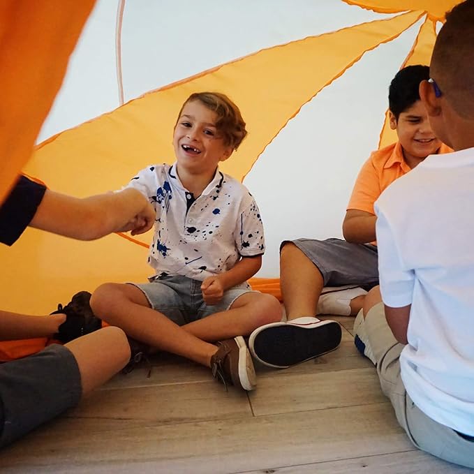 The Original Patented AirFort - Build A Fort in 30 Seconds, Inflatable Fort for Kids, Play Tent for 3-14 Years, A Playhouse Where Imagination Runs Wild, Fan not Included (Creamsicle Orange)