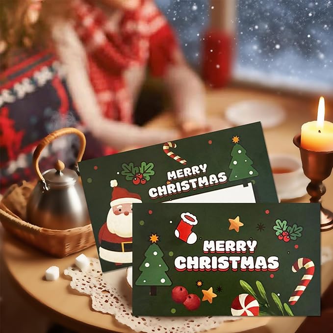 50 Pack Scratch Off Cards, DIY Custom Christmas Scratch Off Stickers, Your Own Game Tickets for Prizes Gift Scratch Cards for Small Business Holiday Birthday Party Favors Games Supplies (Green)