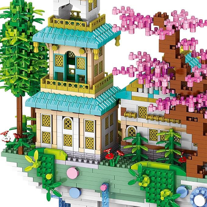 Moon Palace Micro Brick Building Set (3661 Pieces) – Famous Chinese Fable Architecture Model Educational Toy Gift for Kids and Adults
