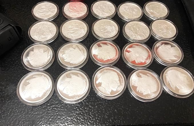 20 Pcs 39mm Acrylic Coin Holder for Silver Dollar, Coin Protector Case for 1oz Silver Britannia, Silver Buffalo's and Silver Somalian African Elephant, Coin Collector Box